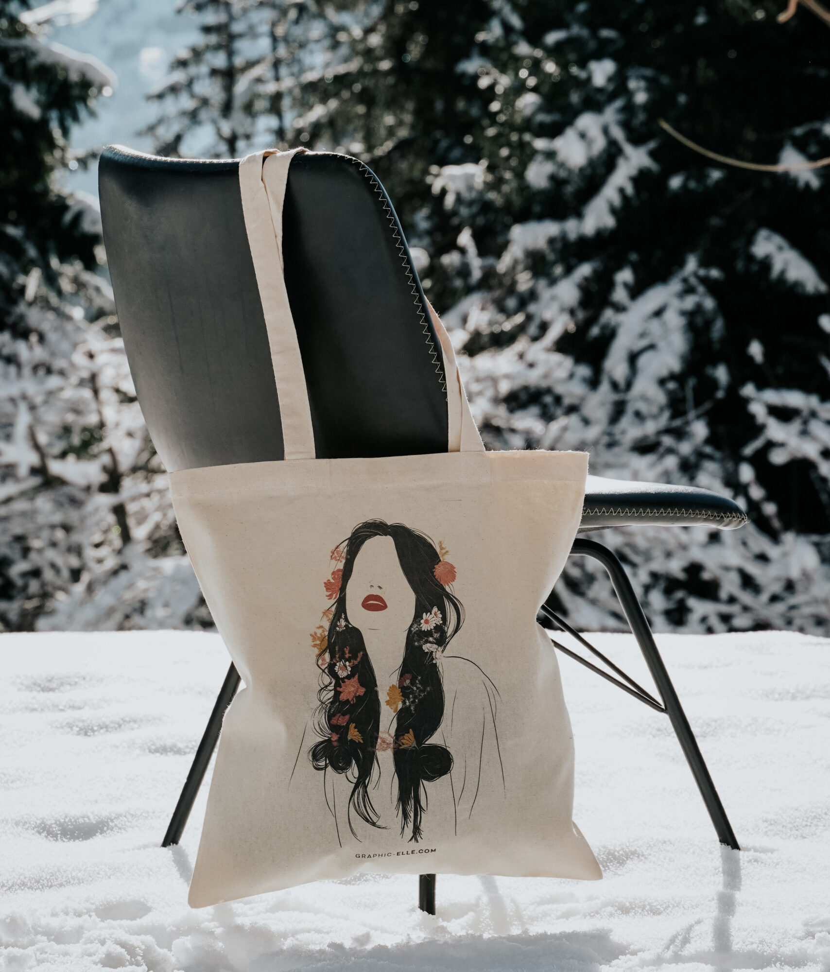 Tote bag la penseuse illustration poetique