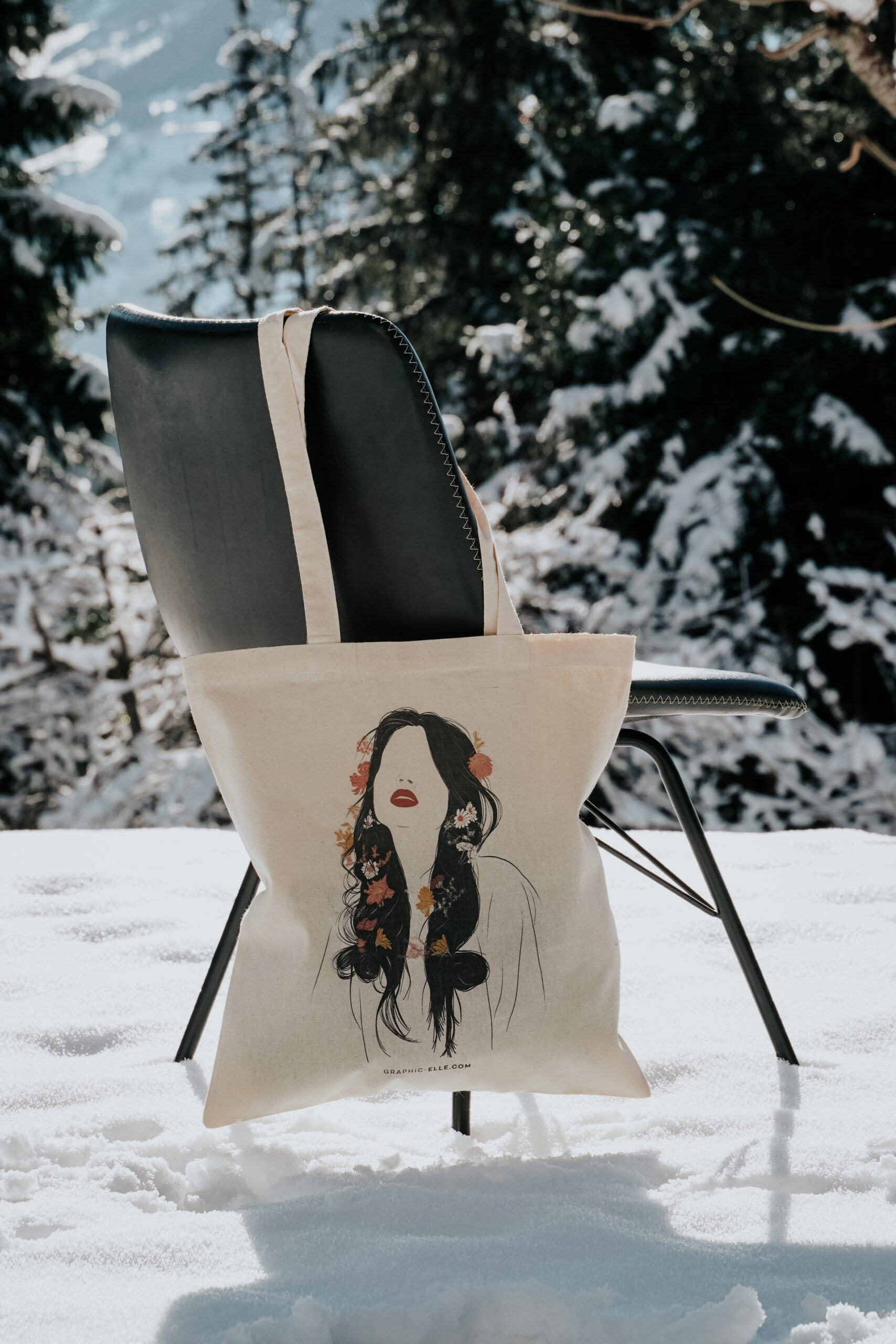 Tote bag la penseuse illustration poetique