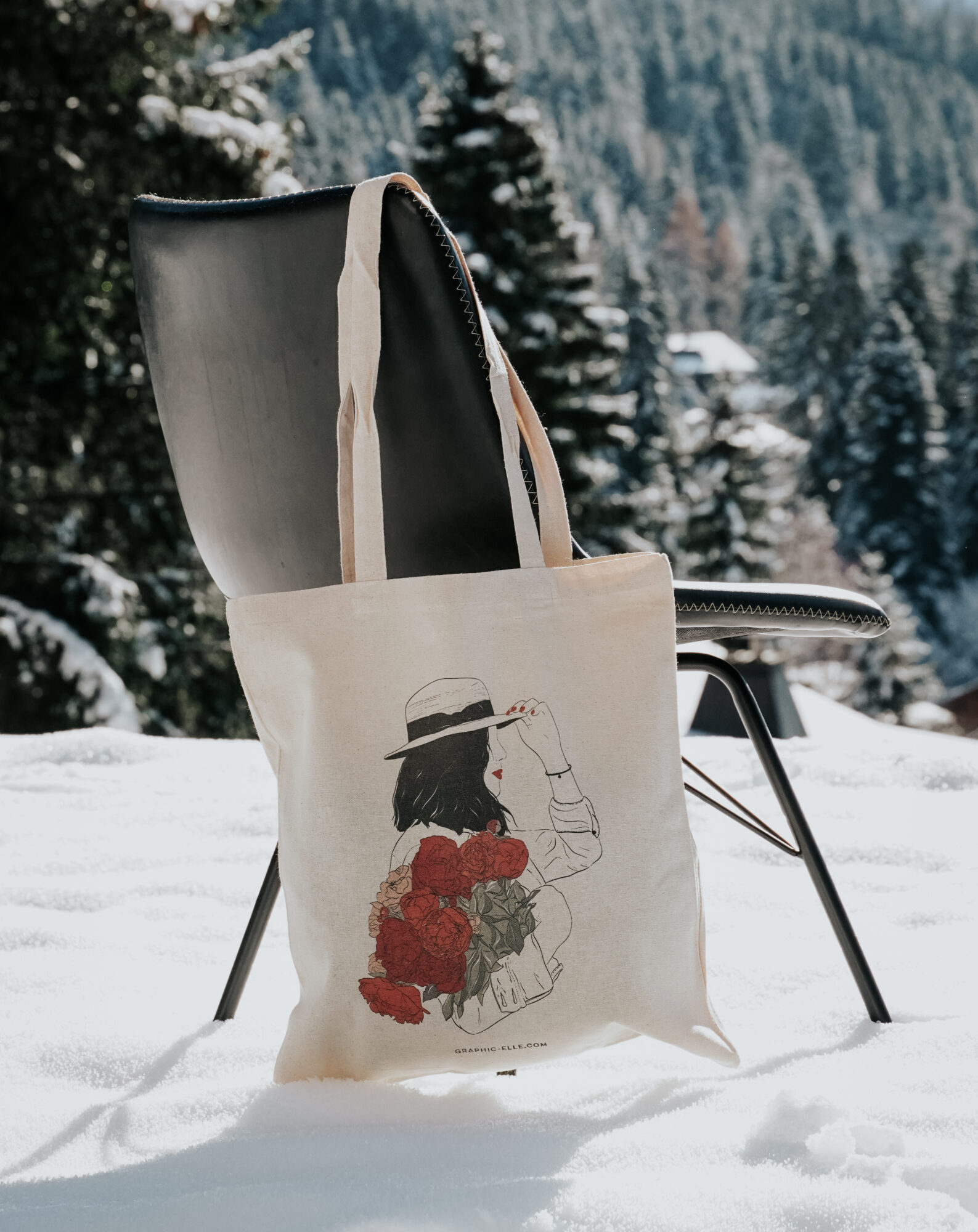 Tote bag la fleuriste illustration poetique