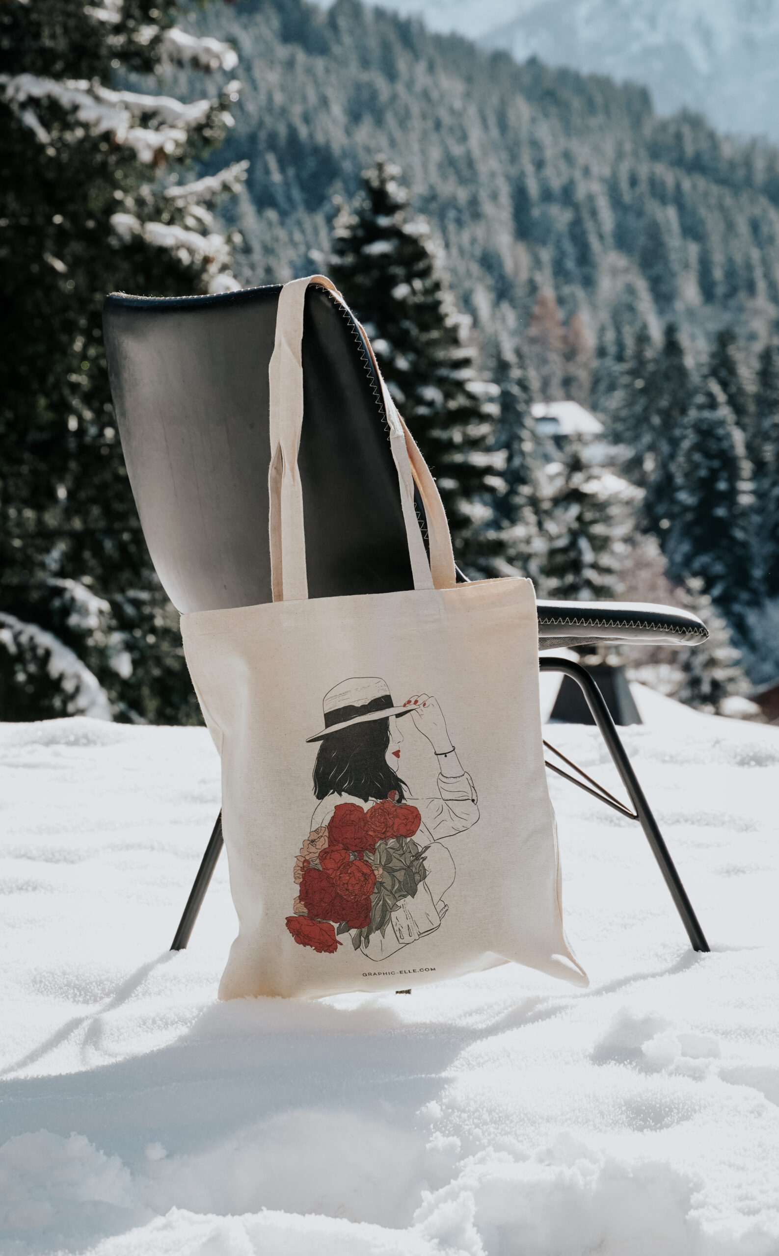 Tote bag la fleuriste illustration poetique