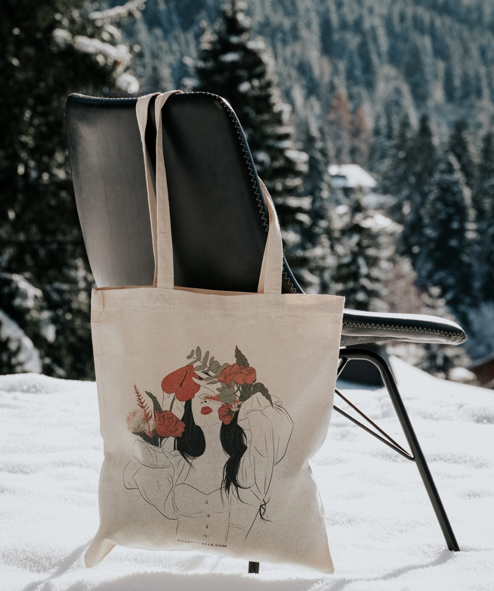 Tote bag la rêveuse illustration poetique