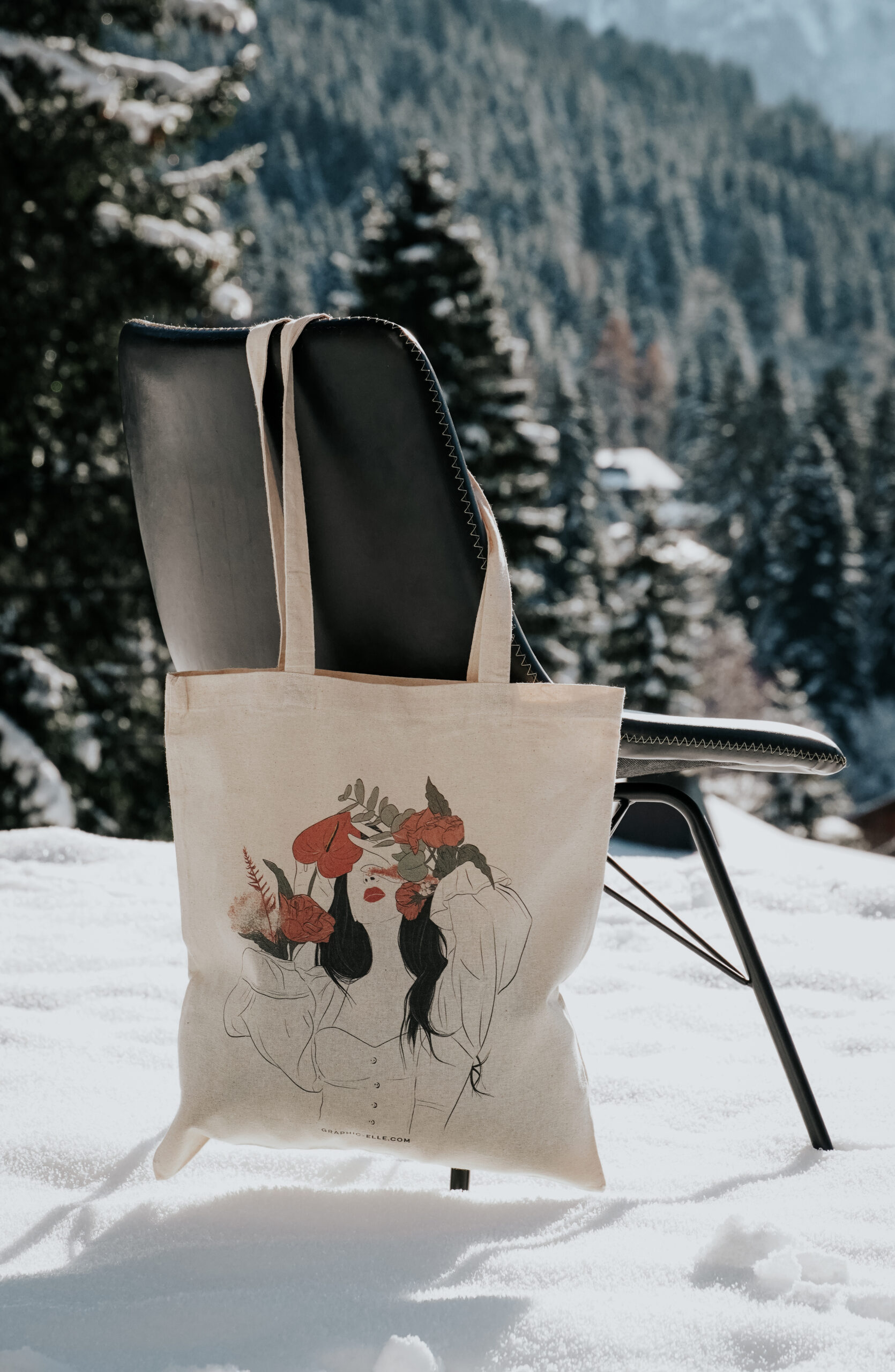 Tote bag la rêveuse illustration poetique