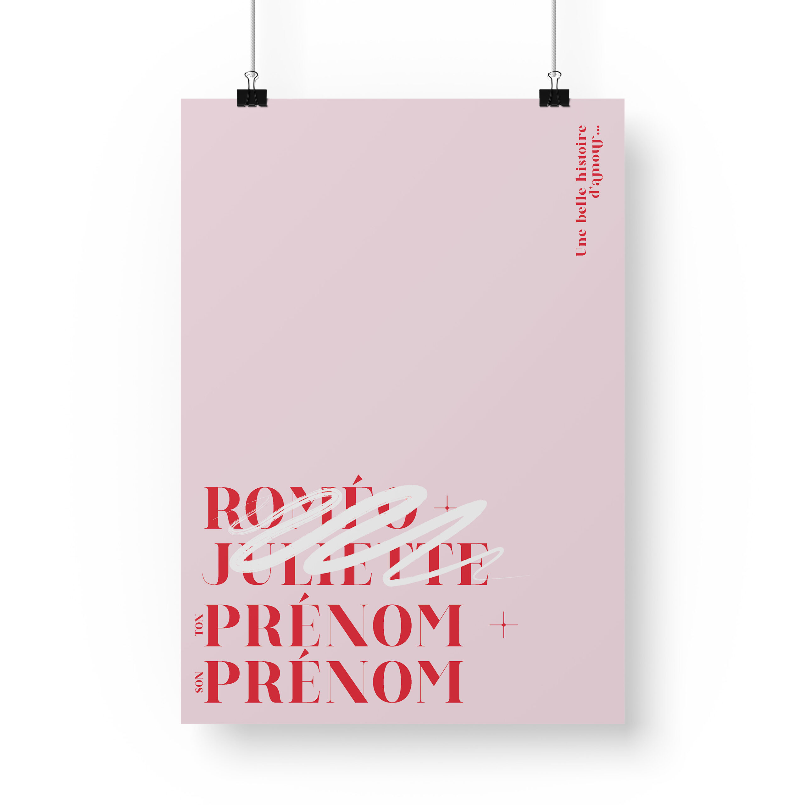 Poster affiche st-valentin pour les couple. Personnalisé.